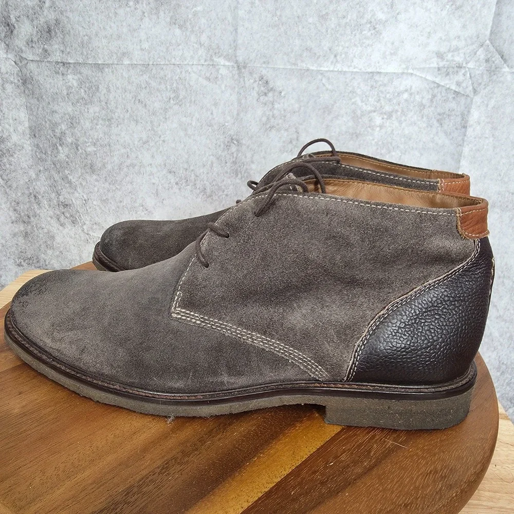 Johnston‎ & Murphy Copeland Chukka Boots Mens 12 M Brown Suede Sheepskin 25-3019